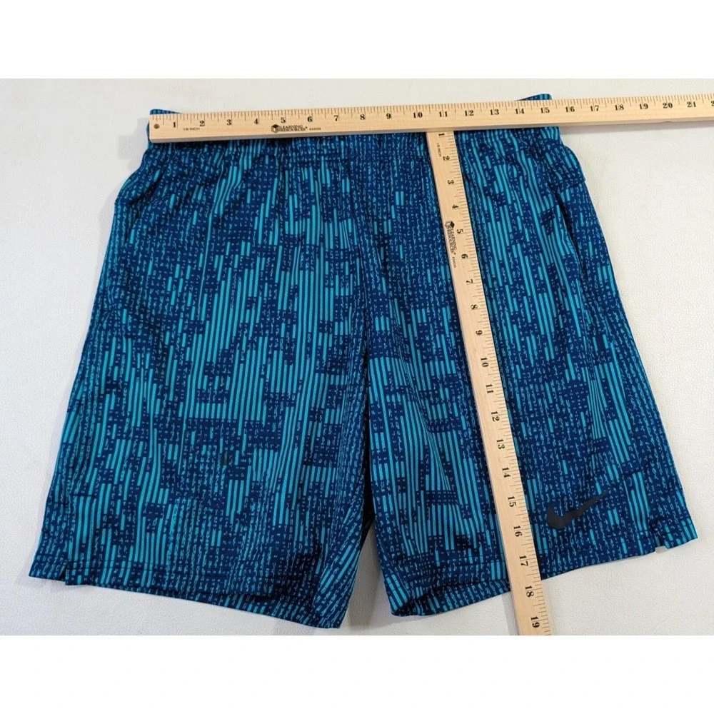 Nike Blue All All Over Print Training‎ Shorts Mens L  Athletic Active Gym Casual